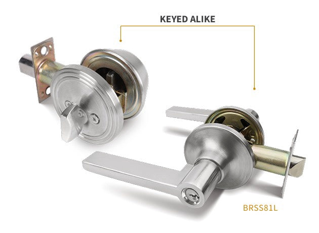 BROWN USA Lock Combo Set Lever & Deadbolt #BRSS81L