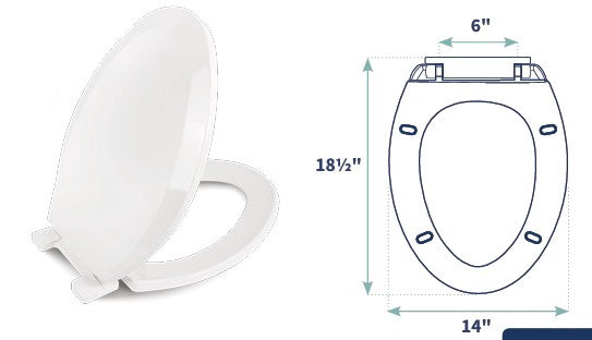 BISMAN Toilet Seat Plastic Elongated Slow Closing SCETS1000