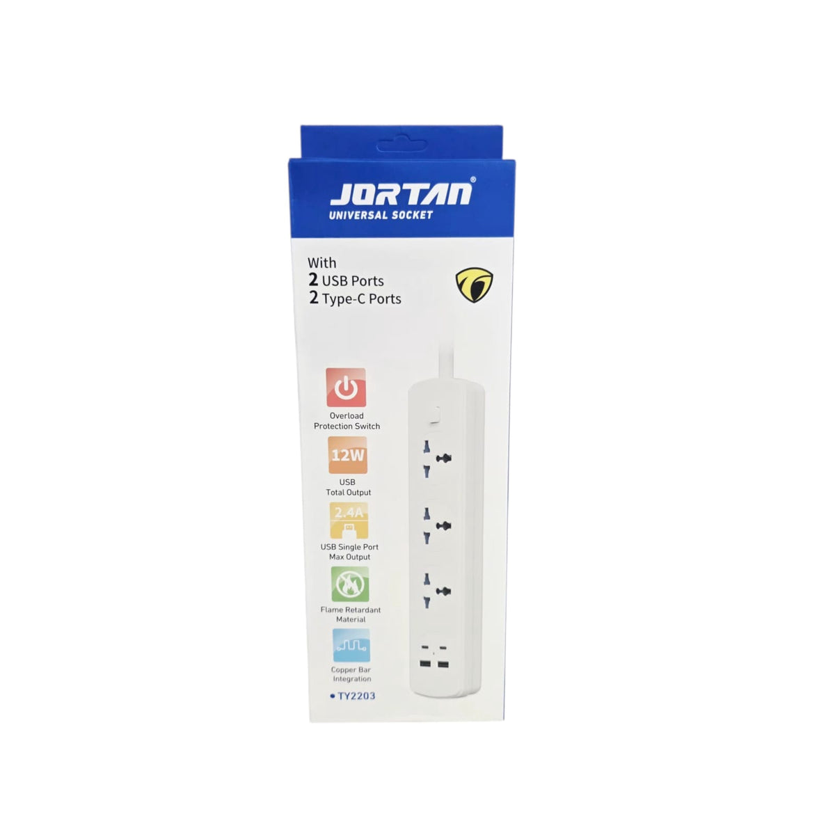 JORTAN Power Strip Universal TY2203 USB + Type C
