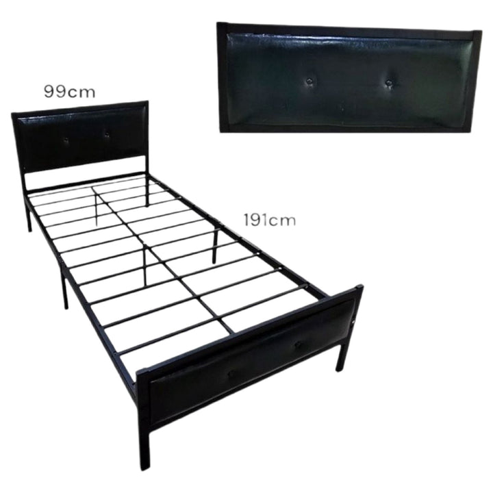 HOMESTAR Bed Frame Single Metal HS-38T-103 Black 39" X 75"