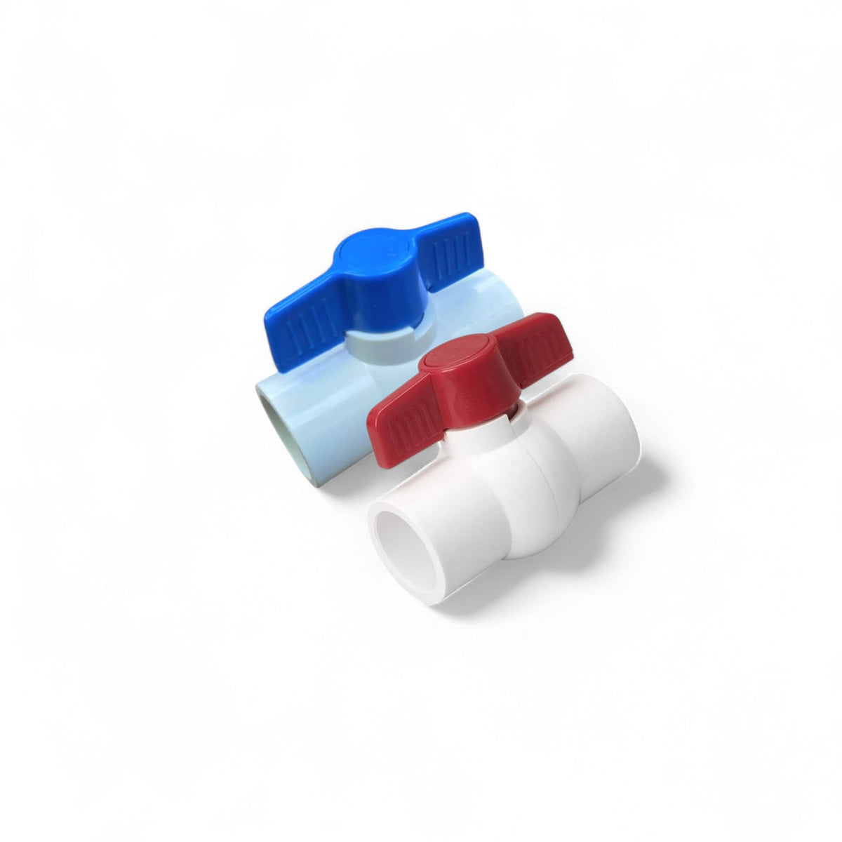 Ball Valve 1" PVC White RED/BLUE Top