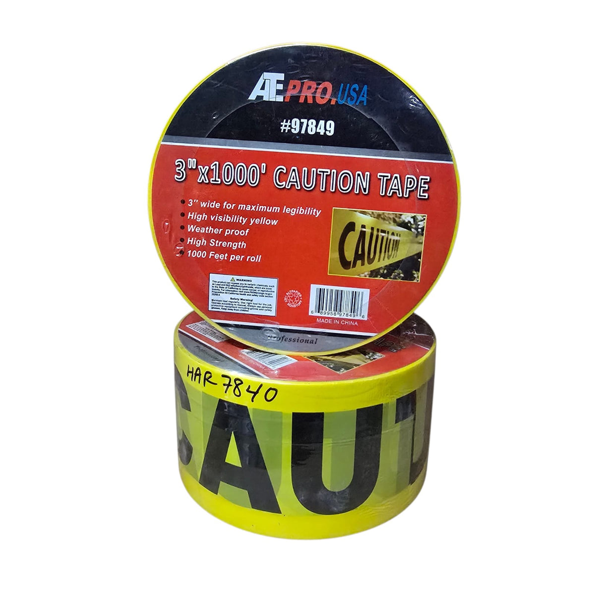 Tape Caution 3" X 1000FT Ate Pro Usa #97849 HAR7840