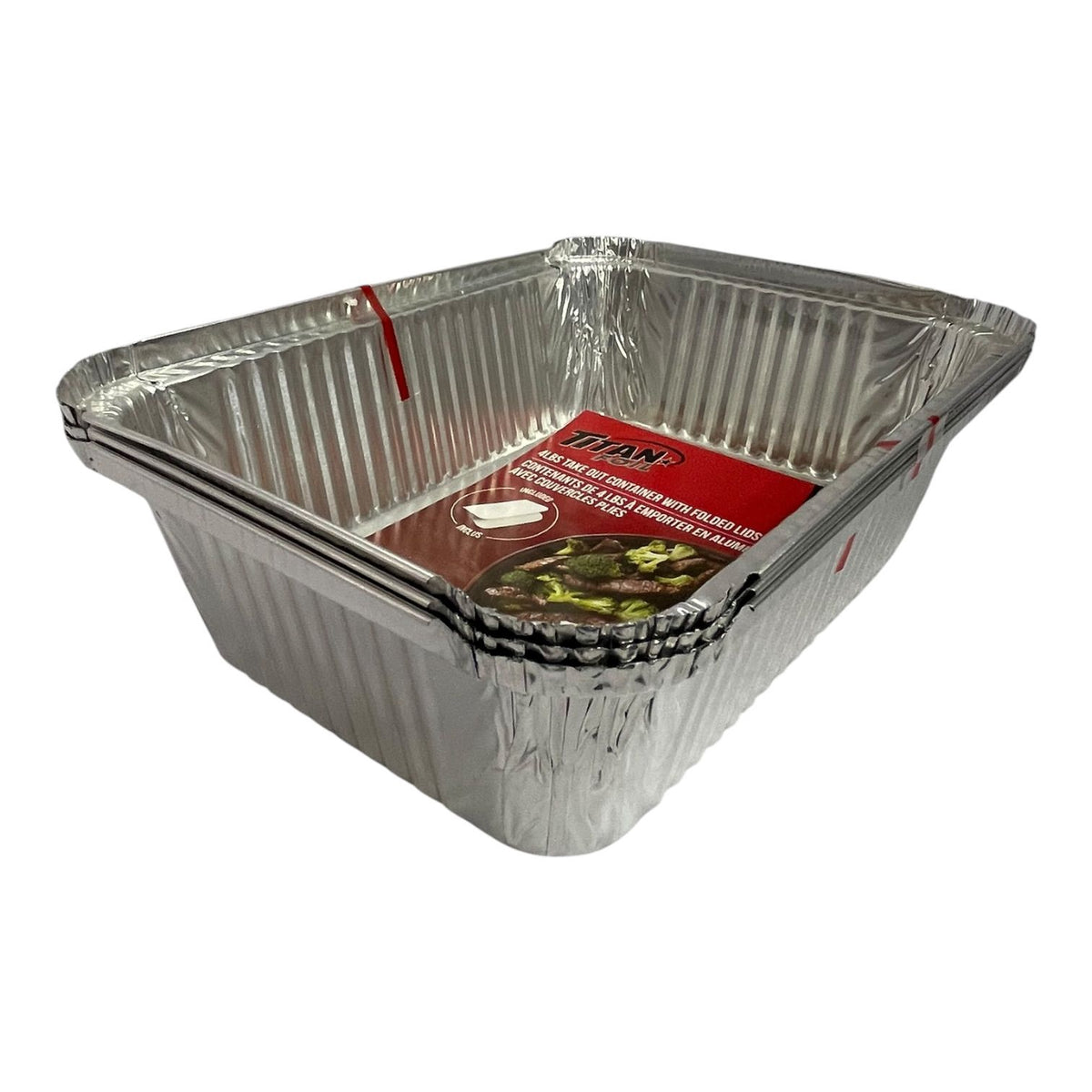 TITAN Foil Tray BZ90916R 3PCS Pack Pan with Lids