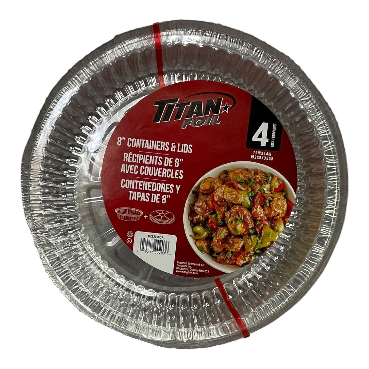 TITAN Foil Tray BZ92058CR Round 8"