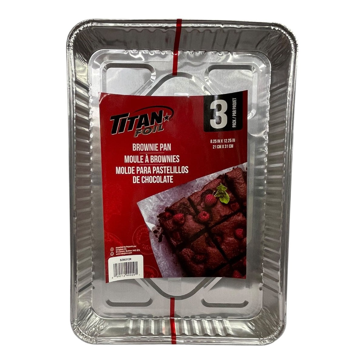 TITAN Foil Tray BZ90312R 3PCS Pack Ultra Brownie Pan