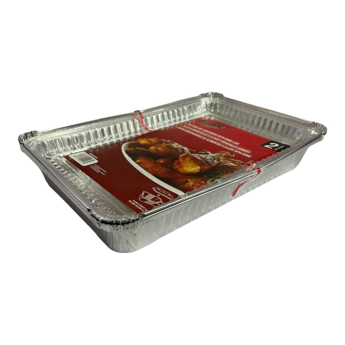TITAN Foil Tray BZ90920CR 2PCS Pack Pan 5LB Take Out Container with Lids