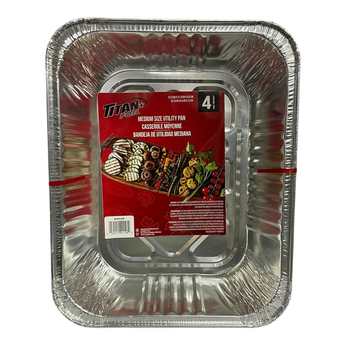 TITAN Foil Tray BZ90930R Pan Mid Size 4PCS Pack