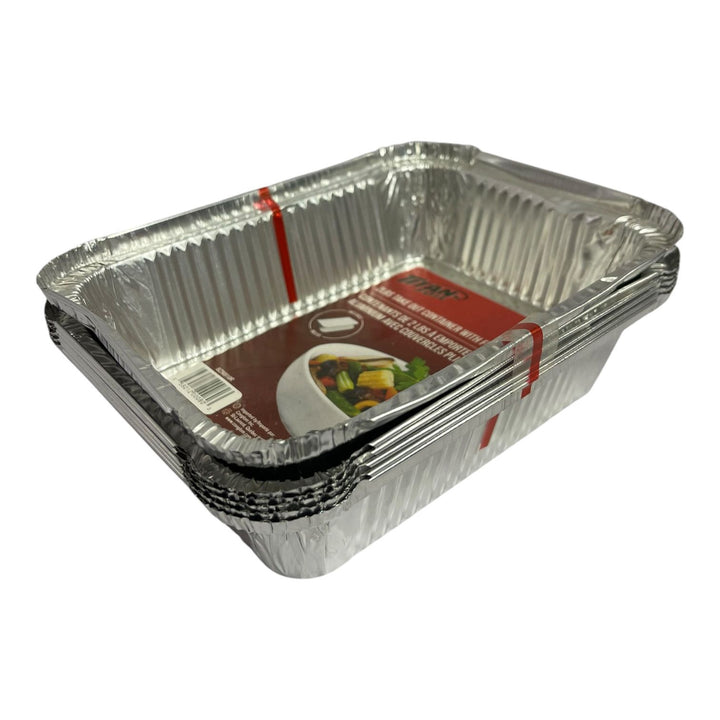 TITAN Foil Tray BZ90910R 6PCS Pack Pan with Lids