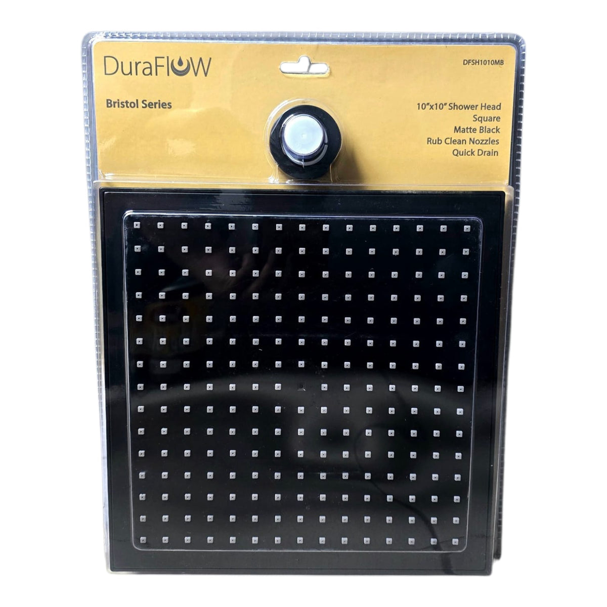 DURAFLOW Shower Head Bristol Series 10"X10" Matte Black DFSF1010MB