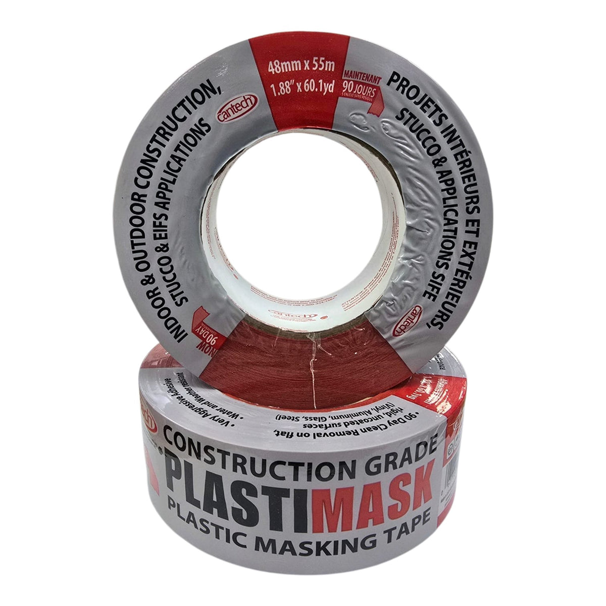 Tape Construction Grade Plastimask Masking Red Cantech 48MM X 55 Meter