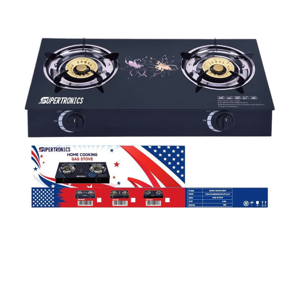SUPERTRONICS Stove 2 Burner 3080C Glass Top Table Model