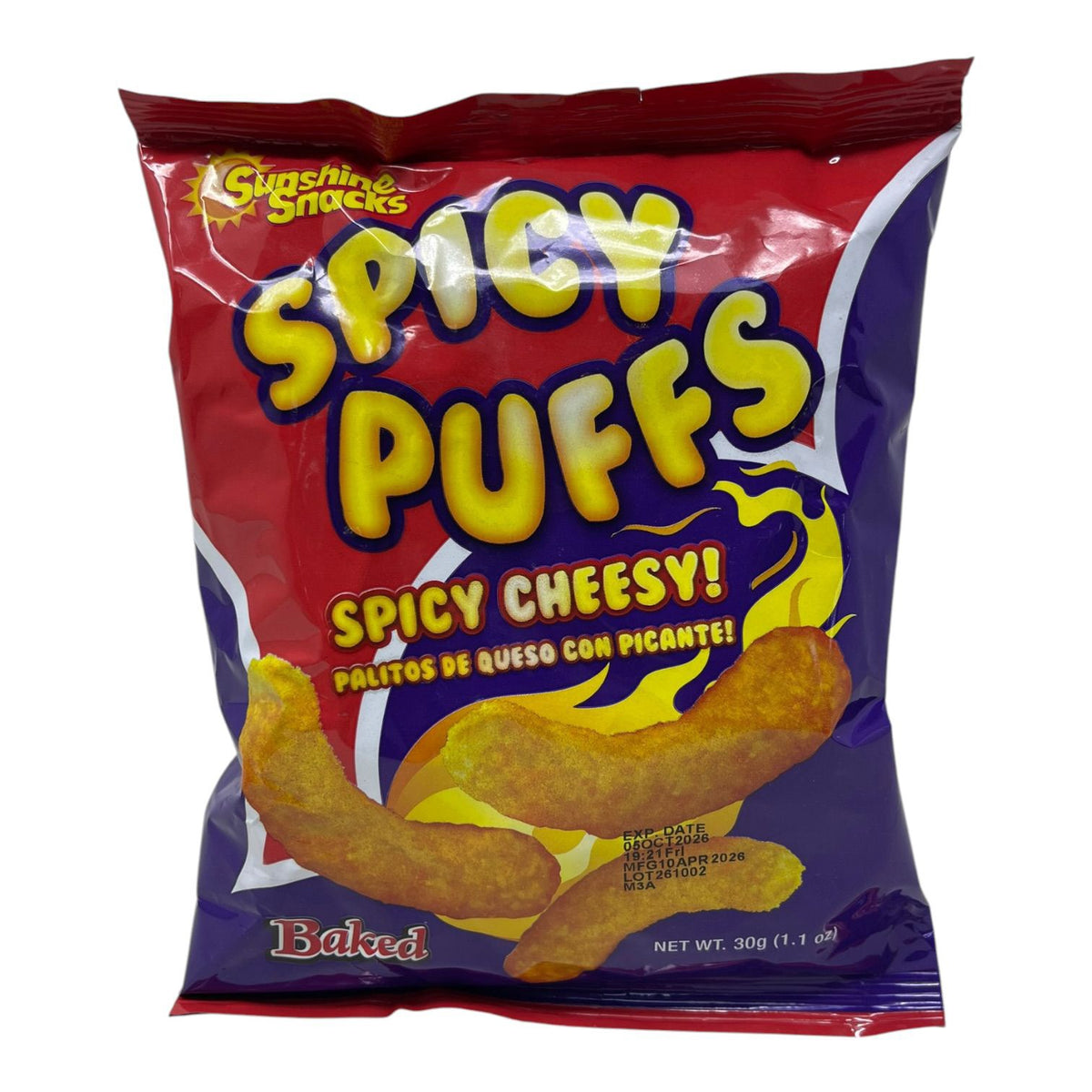 SUNSHINE SNACKS Spicy Cheese Puffs 30G 1.1OZ