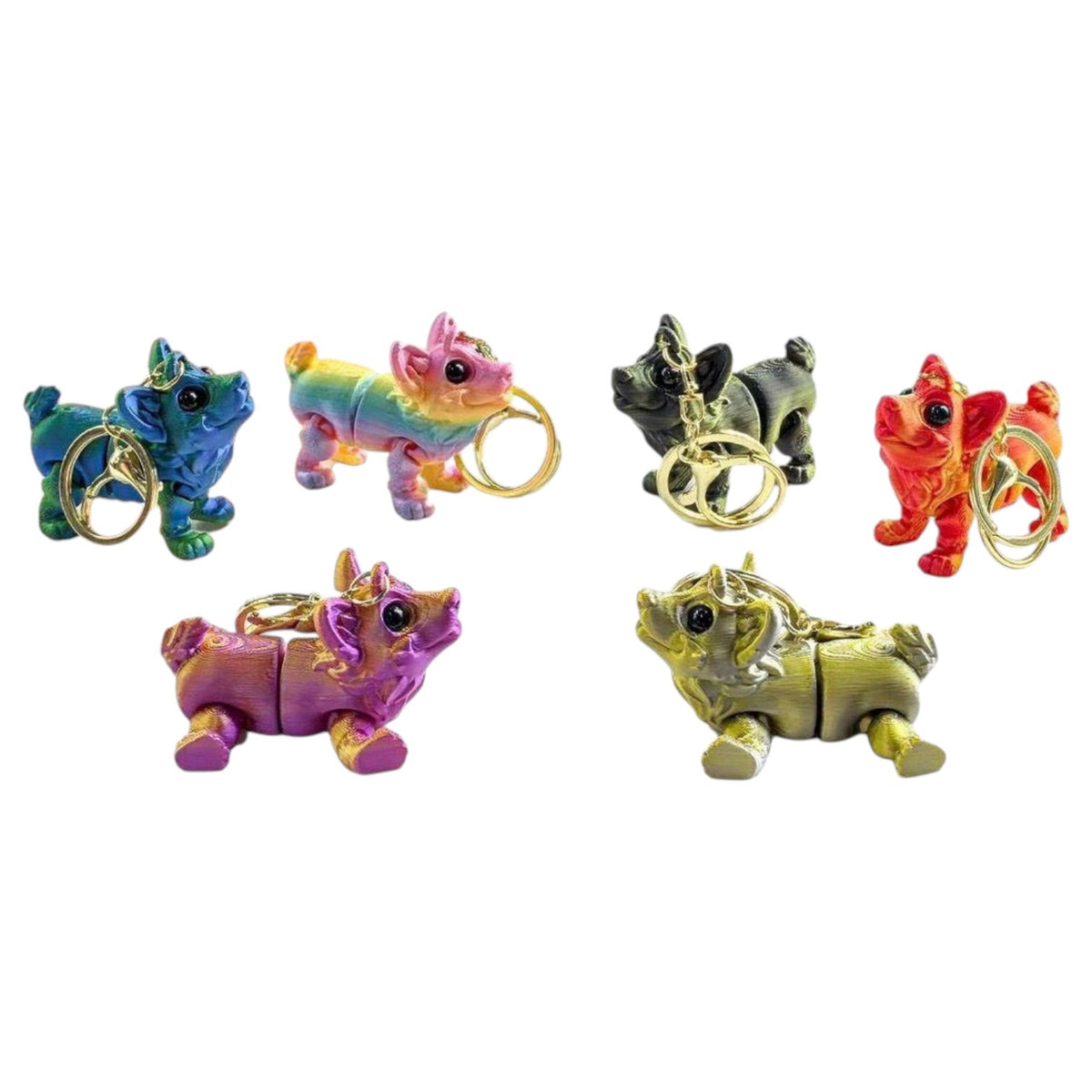 Keychain 3D Printed Dog YSK-5876-Y53 Sold Each