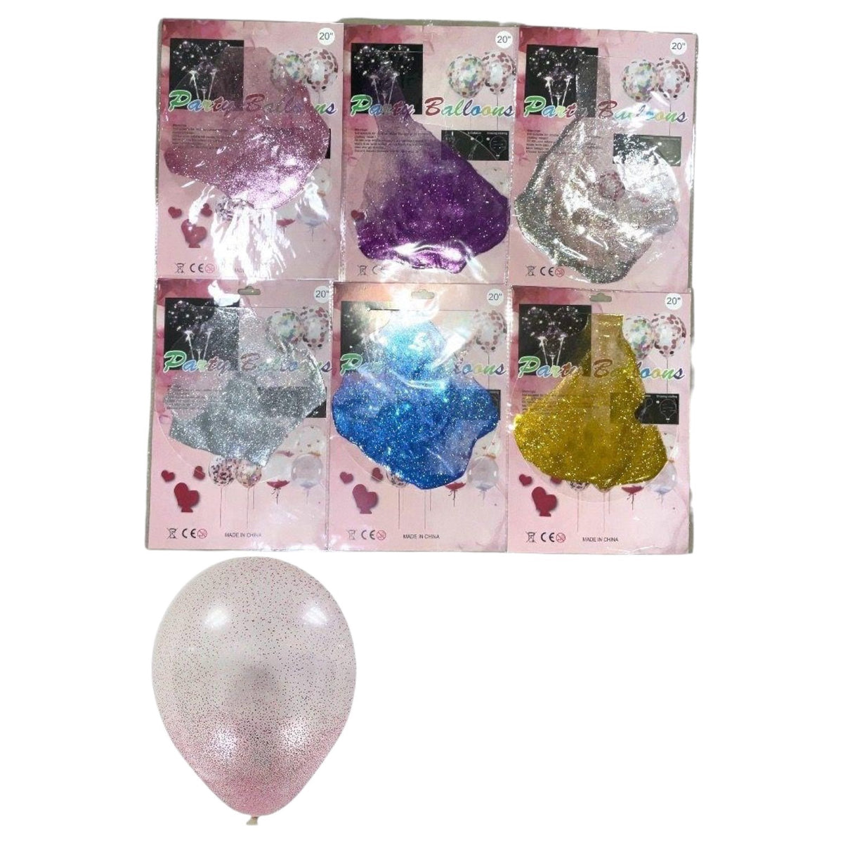 Party Balloons Latex Type with Glitter 20" QQ-3290/Y46
