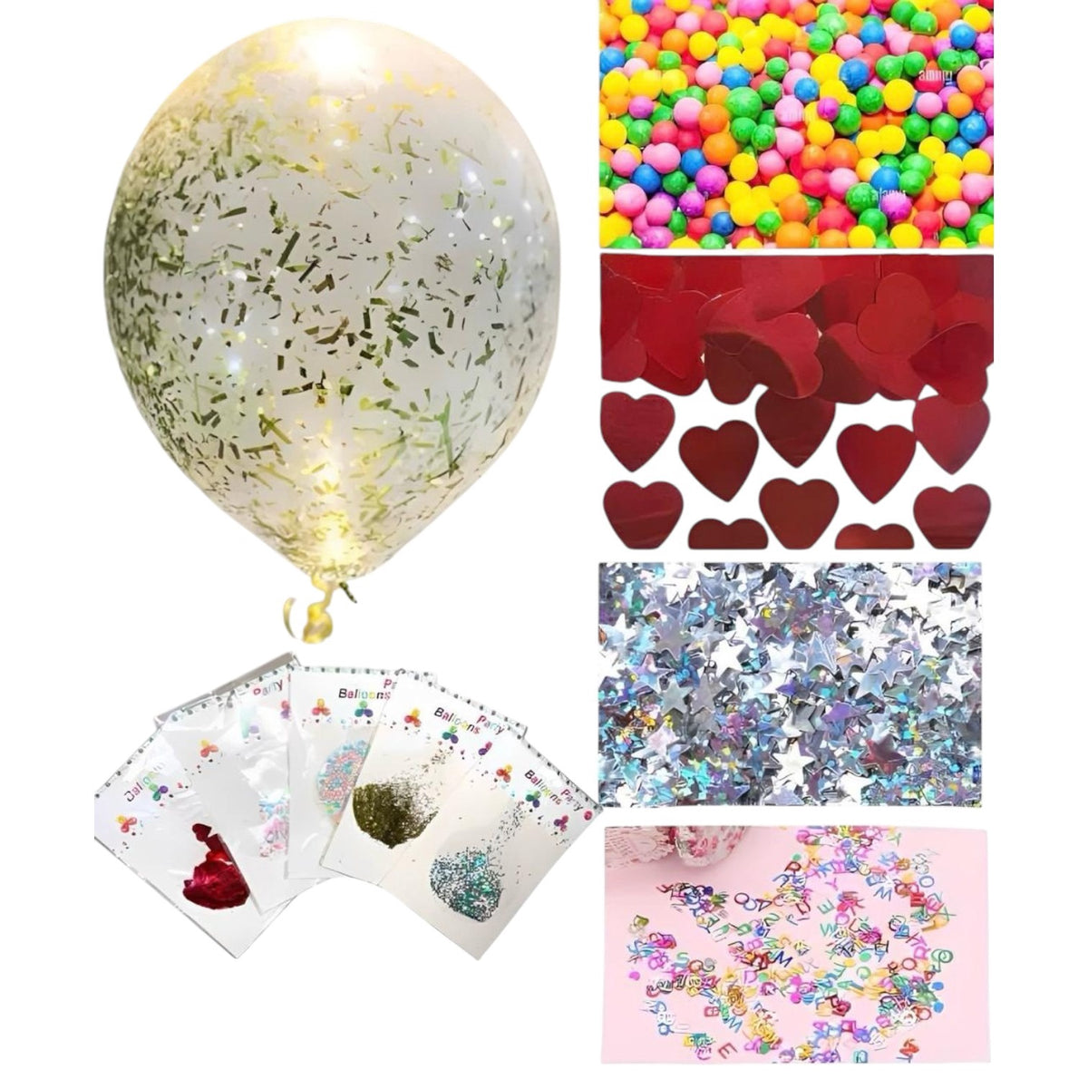 Party Balloons Latex Type with Confetti 11" QQ-3292/Y46