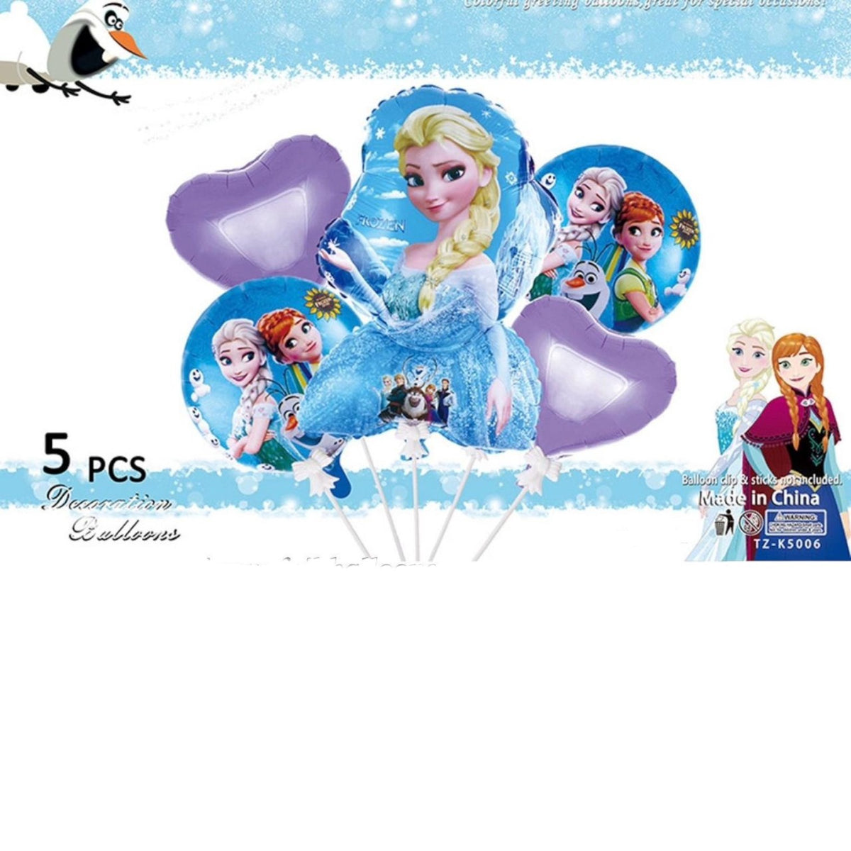 Party Balloons Foil Type 5PCS Pack Frozen T2-K6006