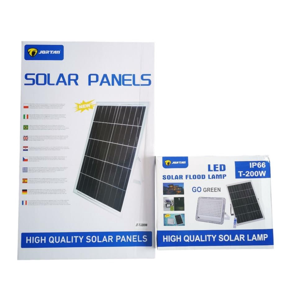 JORTAN Lamp LED Solar Flood 200W JT-TJ200W 6500K IP66