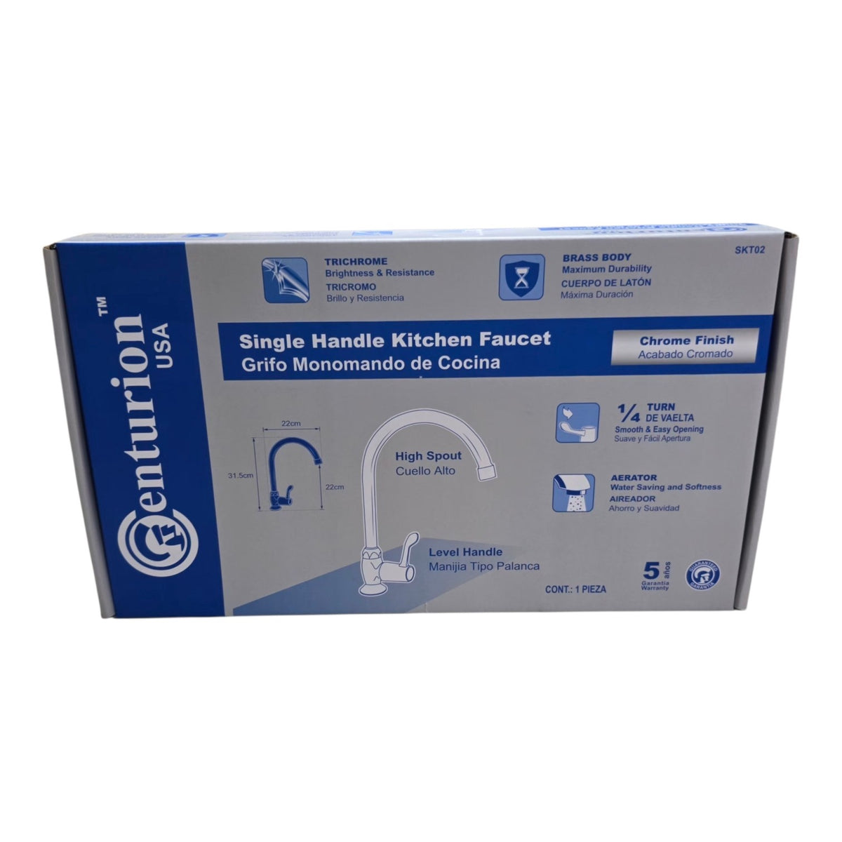 CENTURION Goose Neck Kitchen Faucet High Spout Lever SKT02