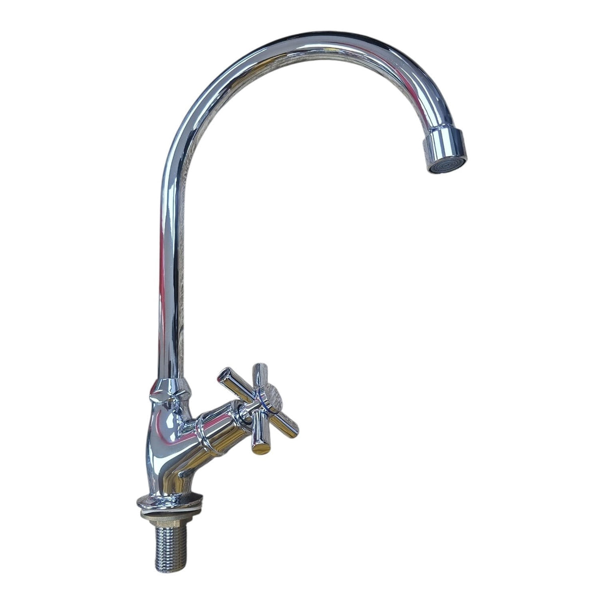 CENTURION Goose Neck Kitchen Faucet High Spout Cross Knob SKT01
