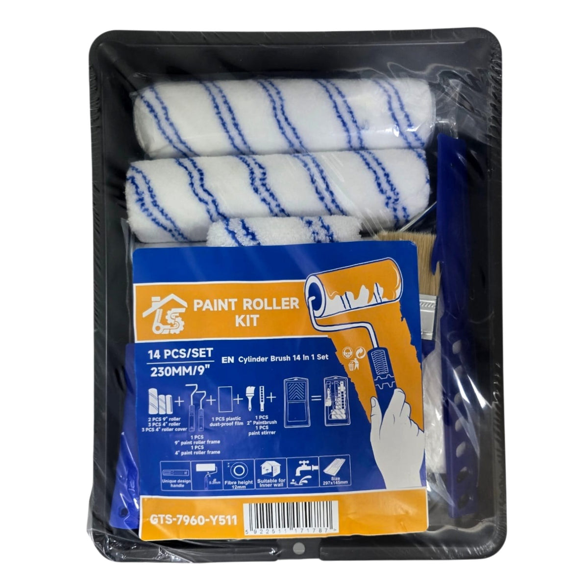 Roller Brush 14IN1 Kit GTS-7960-Y511 with Tray