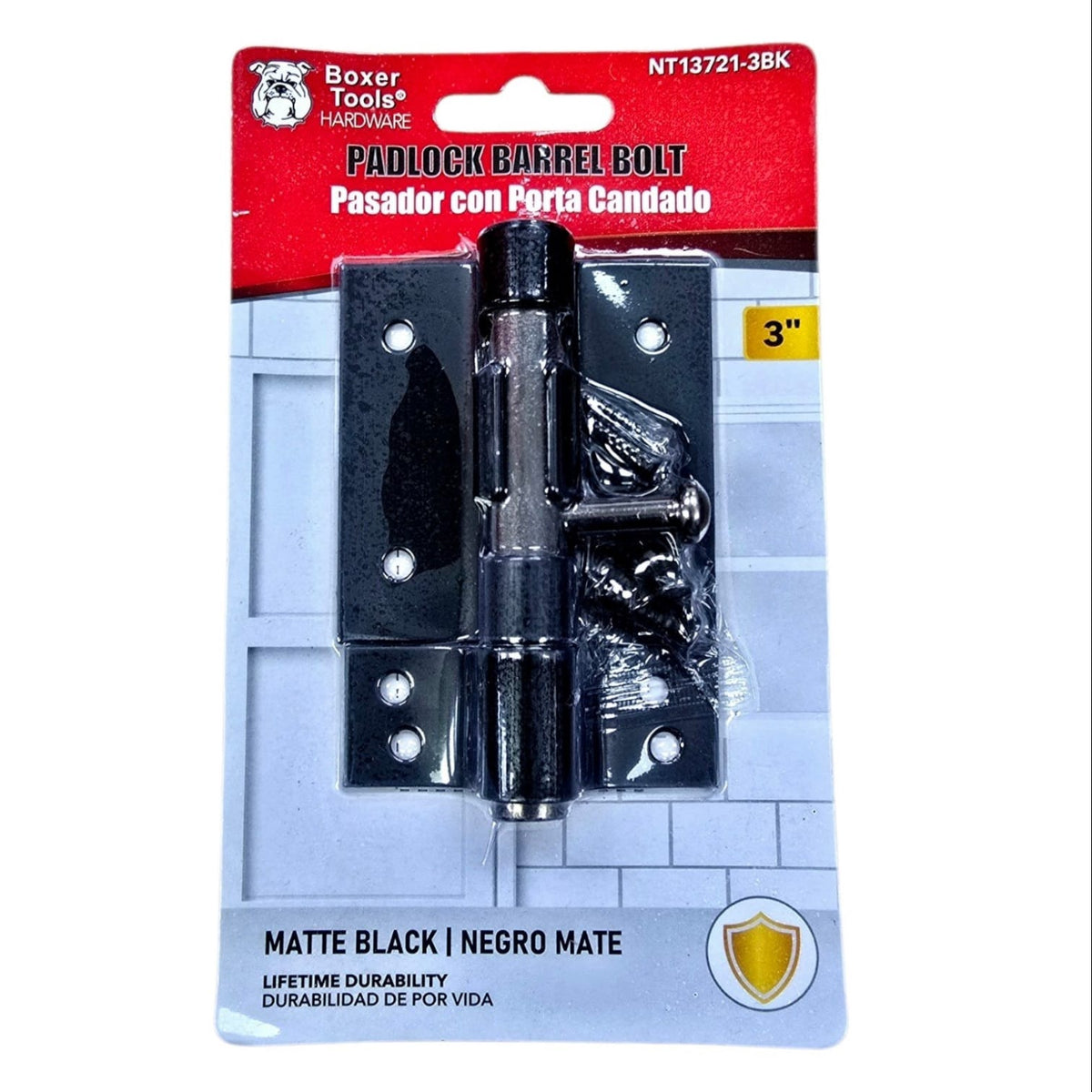 BOXER Tower Bolt 3" Black #NT13721-3BK