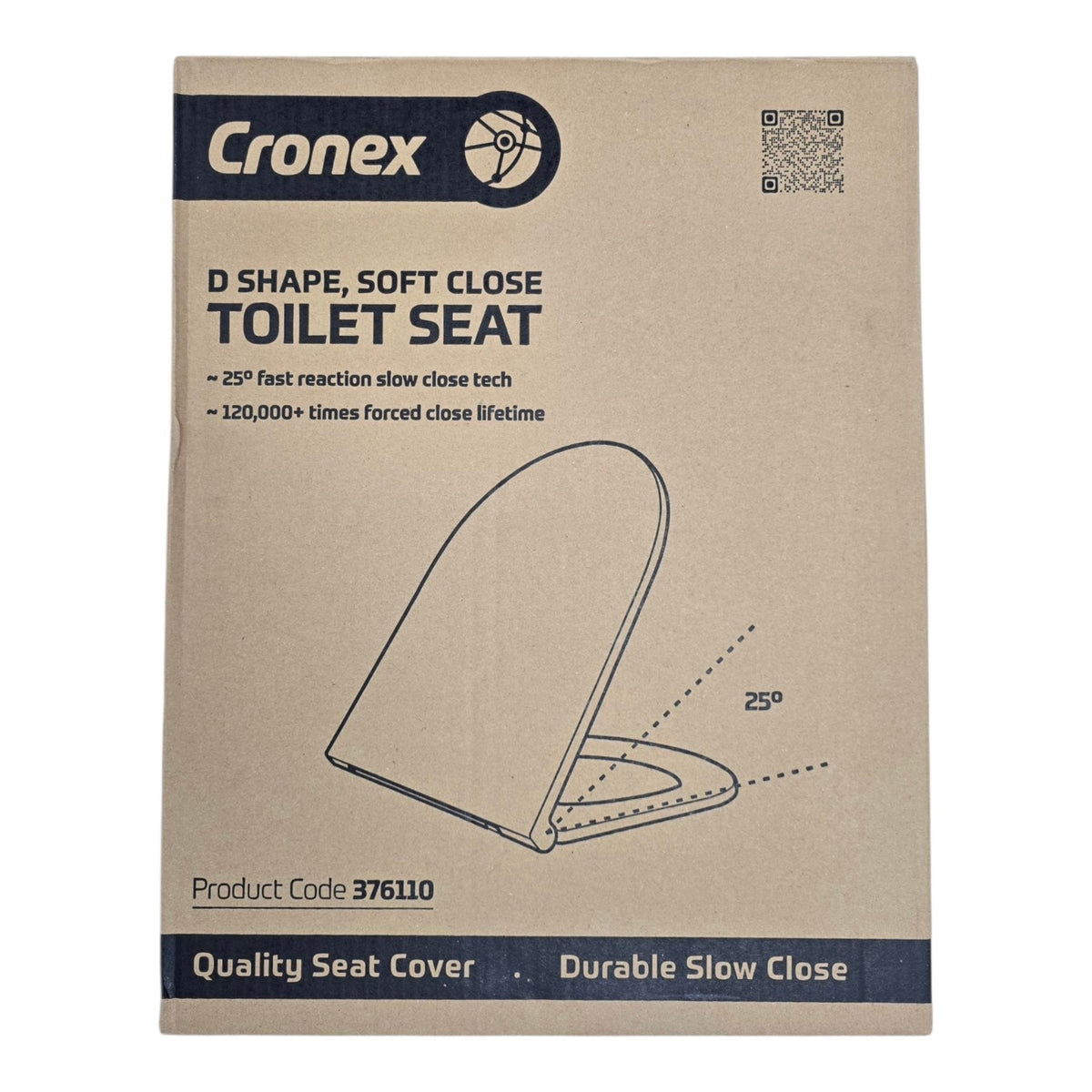 CRONEX Toilet Seat 376110 D Shape Soft Close