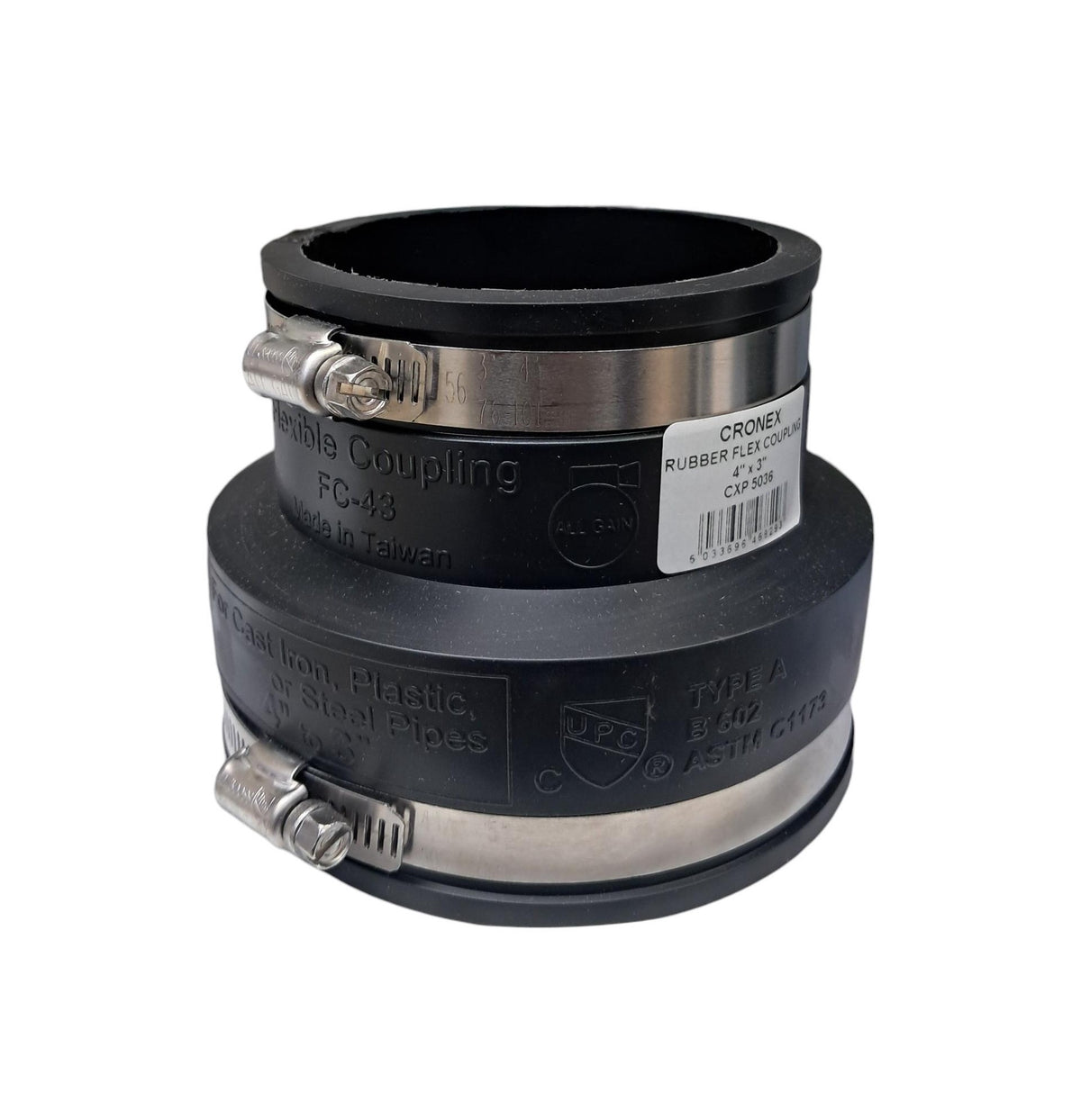 CRONEX Rubber Flex Coupling 4" X 3" CXP5036