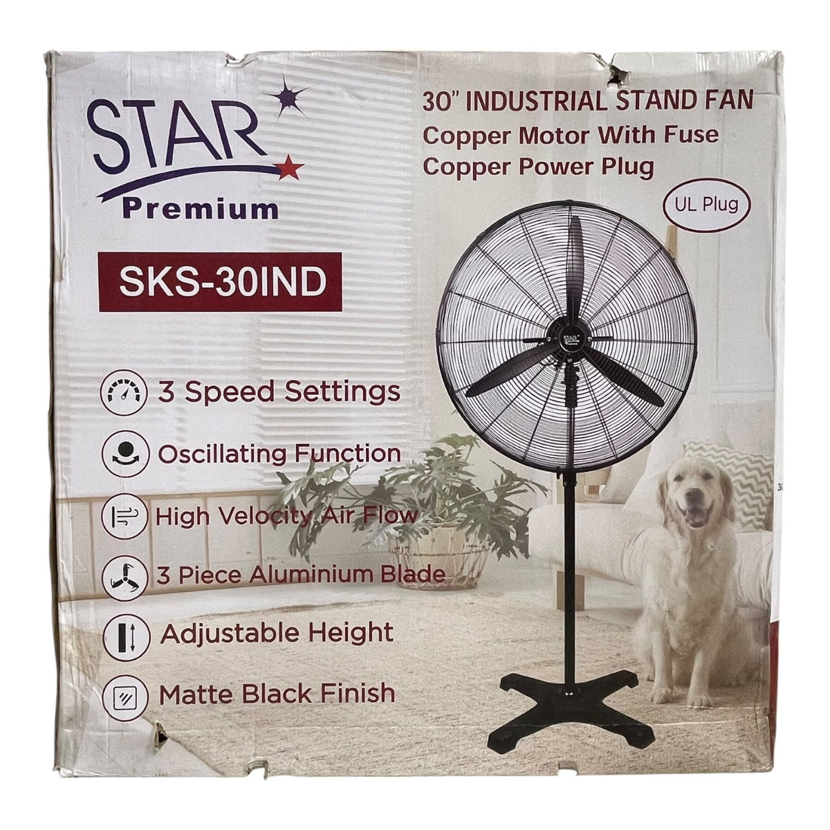 STAR Fan Stand 30" SKS-30IND Metal Industrial 110V