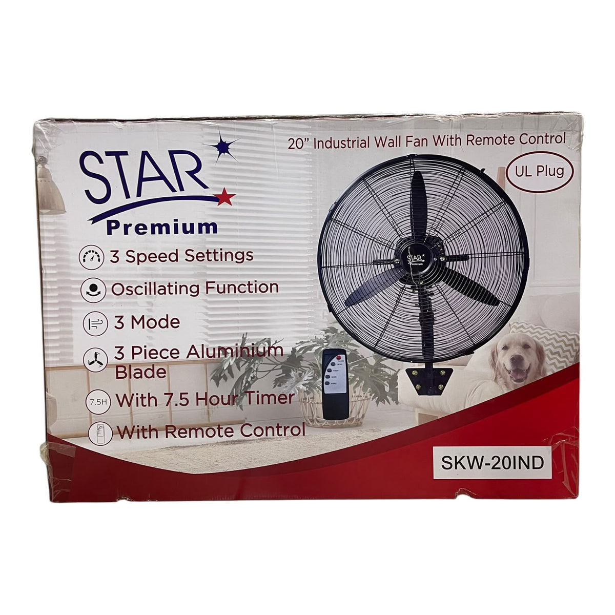 STAR Fan Wall 20" SKW-20IND Metal Industrial 110V
