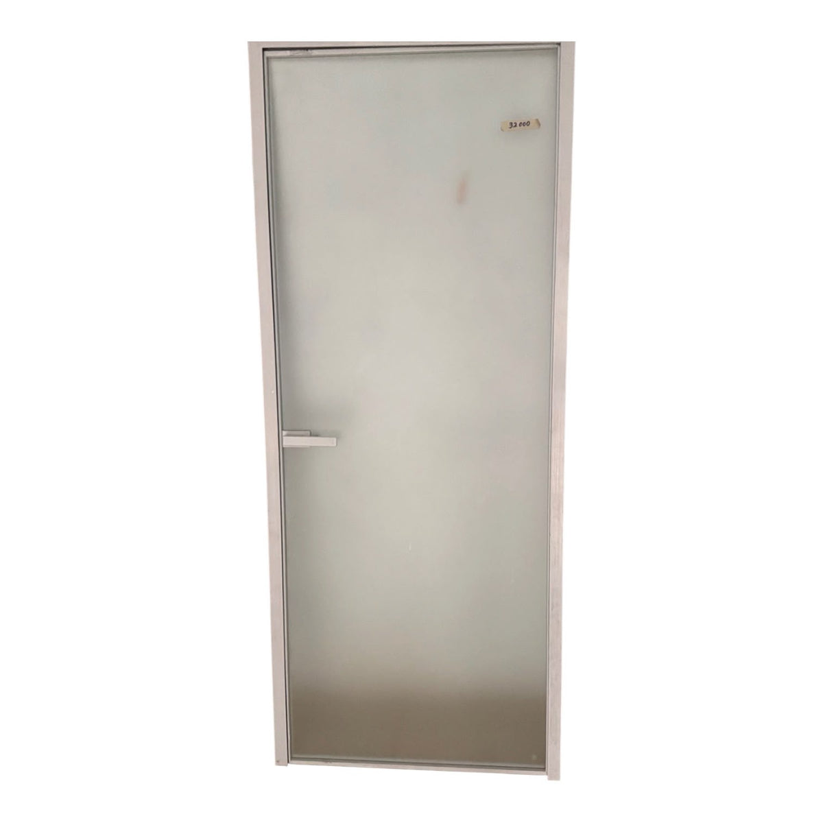 Door Shower 32" X 80" White Frame Frosted Glass 20260315-12 Handle on Glass