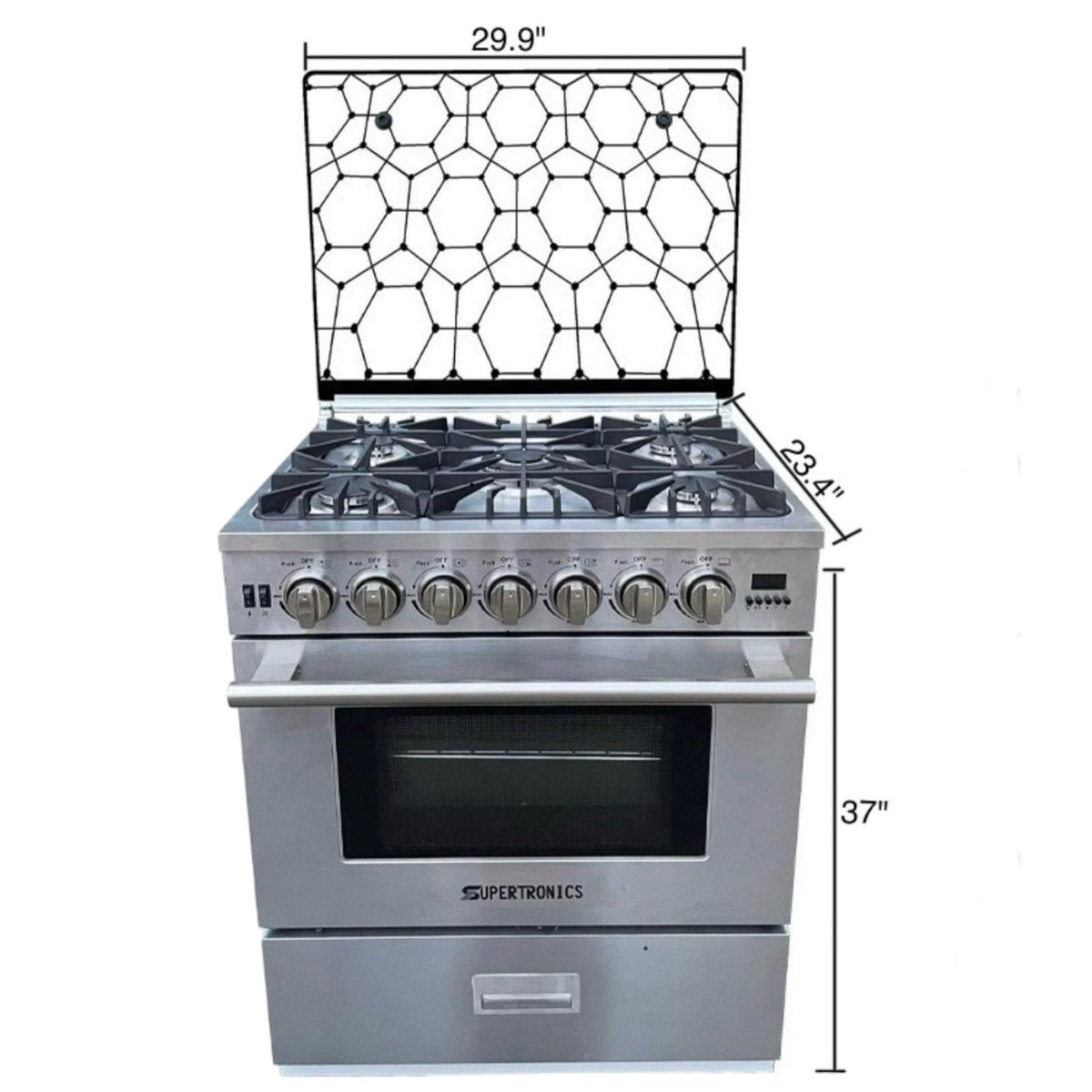 SUPERTRONICS Stove 5 Burner 30" B6213