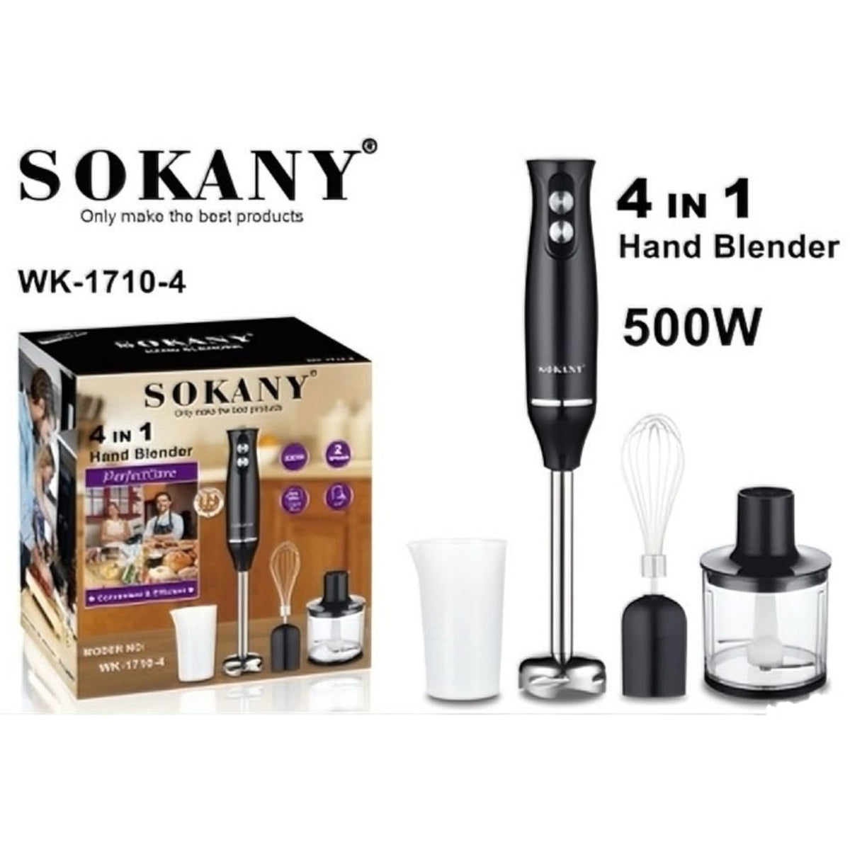 SOKANY Hand Blender WK-1710-4 110V 4IN1