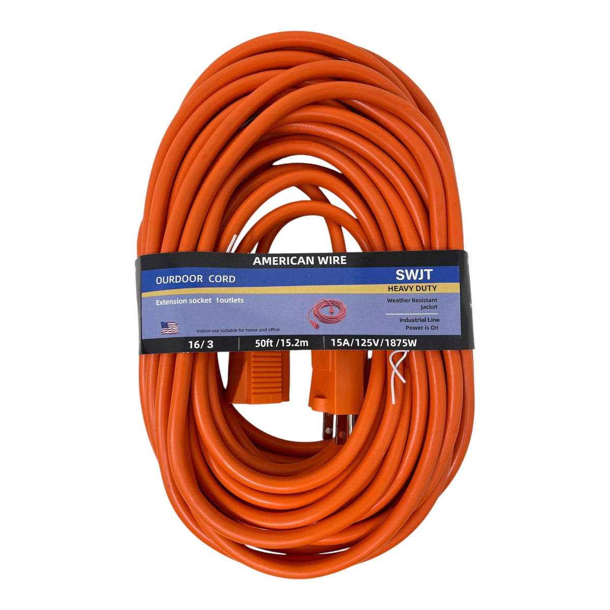 Extension Cord Outdoor Orange LM-US-E06-50FT