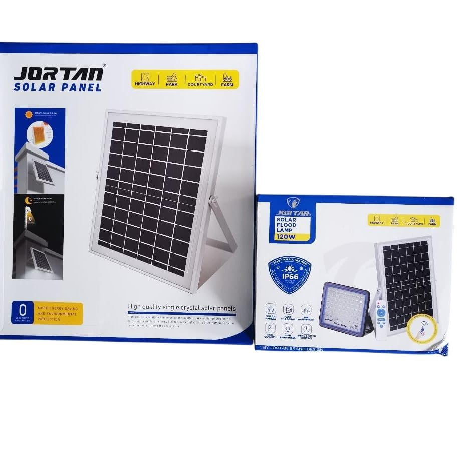 JORTAN Lamp LED Solar Flood 120W + JT-BS120W-TFTZ