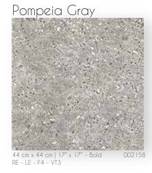 Tile Ceramic 17X17 Pompeia Gray 44X44