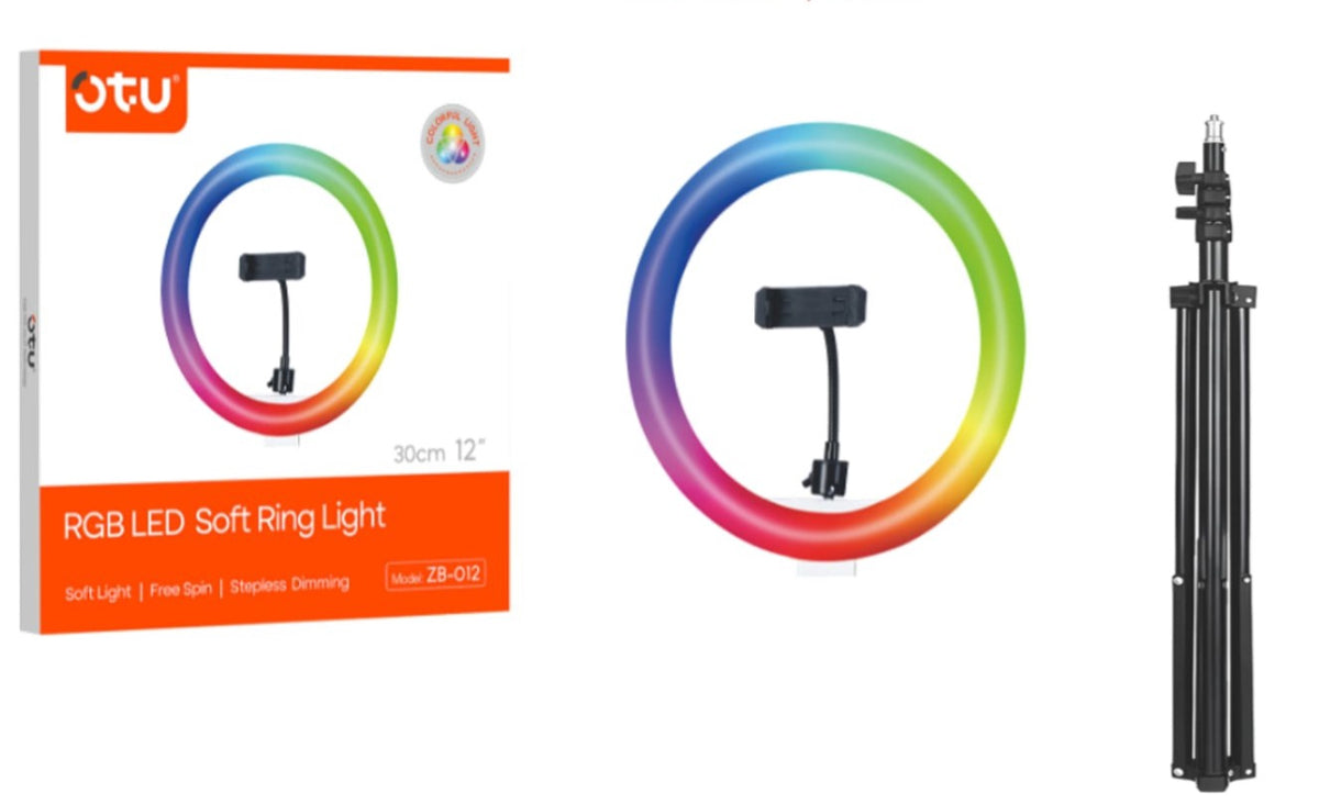 OTU LED Rgb Soft Ring Light 12" ZB-012 with Tripod Stand