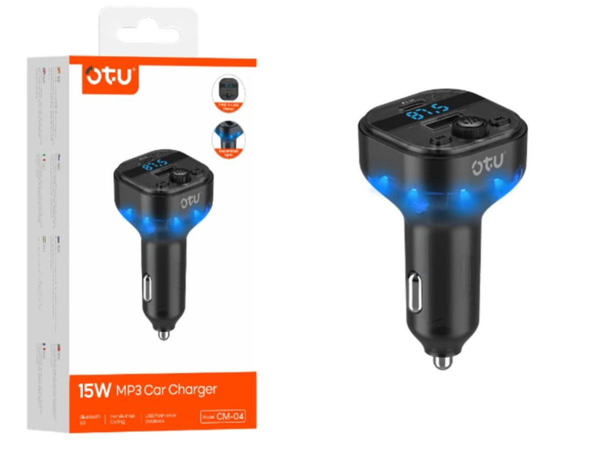 OTU Modulator FM CM-04 Car Bt MP3 Player Ambient Lighting 15W 2USB Charger TYPE-C
