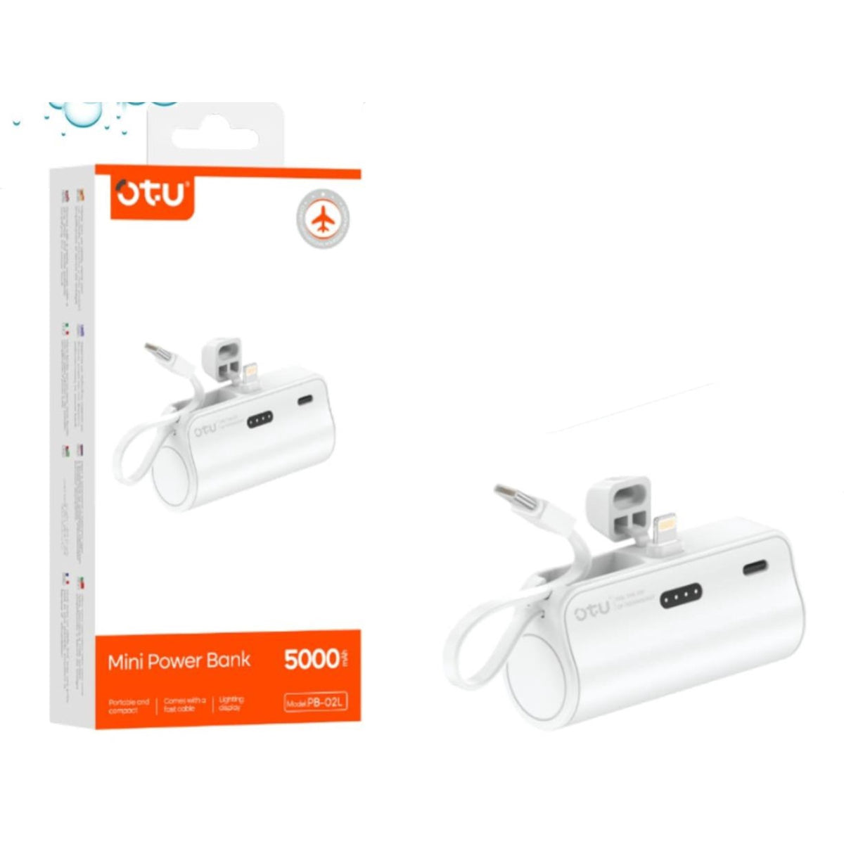OTU Power Bank PB-02L 5, 000MAH Mini Lighting TYPE-C