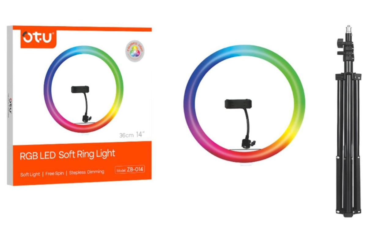 OTU LED Rgb Soft Ring Light 14" ZB-014 with Tripod Stand