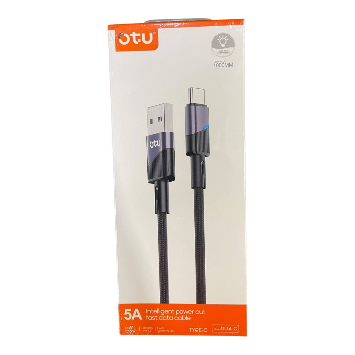 OTU Charger Cable USB DL14-C 1000MM TYPE-C 5A Fast Charging Data Cable