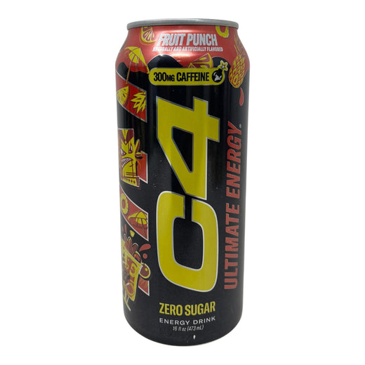 C4 Performance Energy Drink Fruit Punch Zero Sugar 16 Fl OZ 473ML