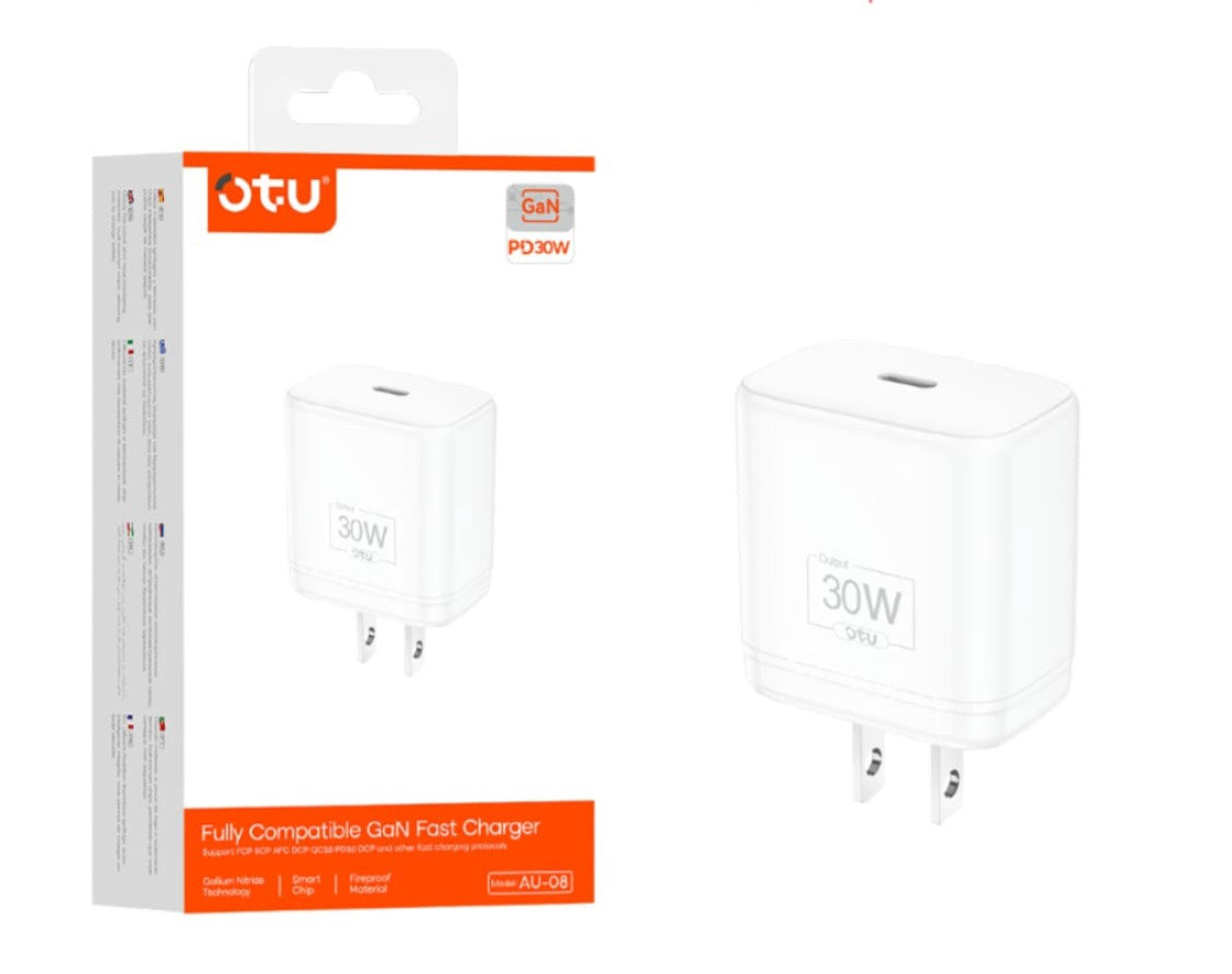 OTU Charger Adapter USB AU-08 30W Pd Smart and Fast