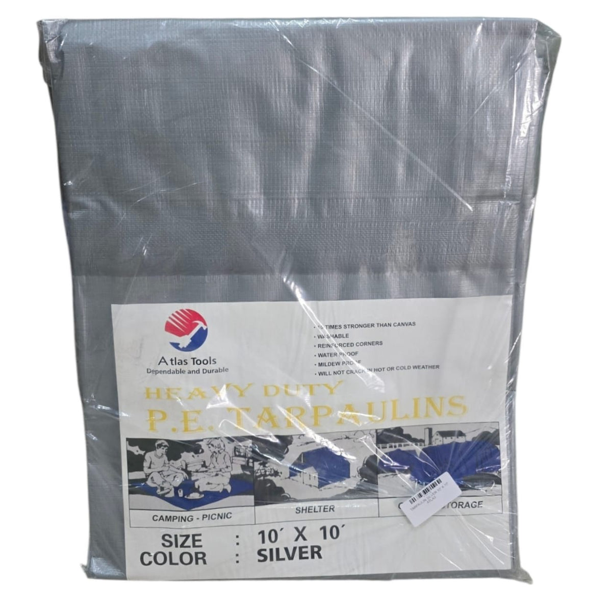 ATLAS Tarpaulin Silver 10' X 10'