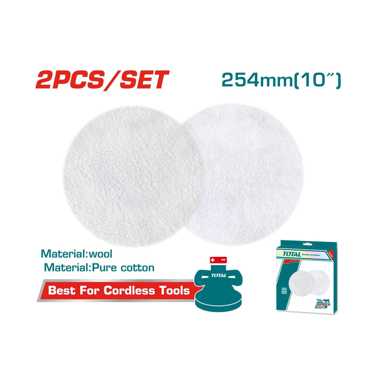 TOTAL Polishing Pad 2PCS Set 254MM 10" TAC25402