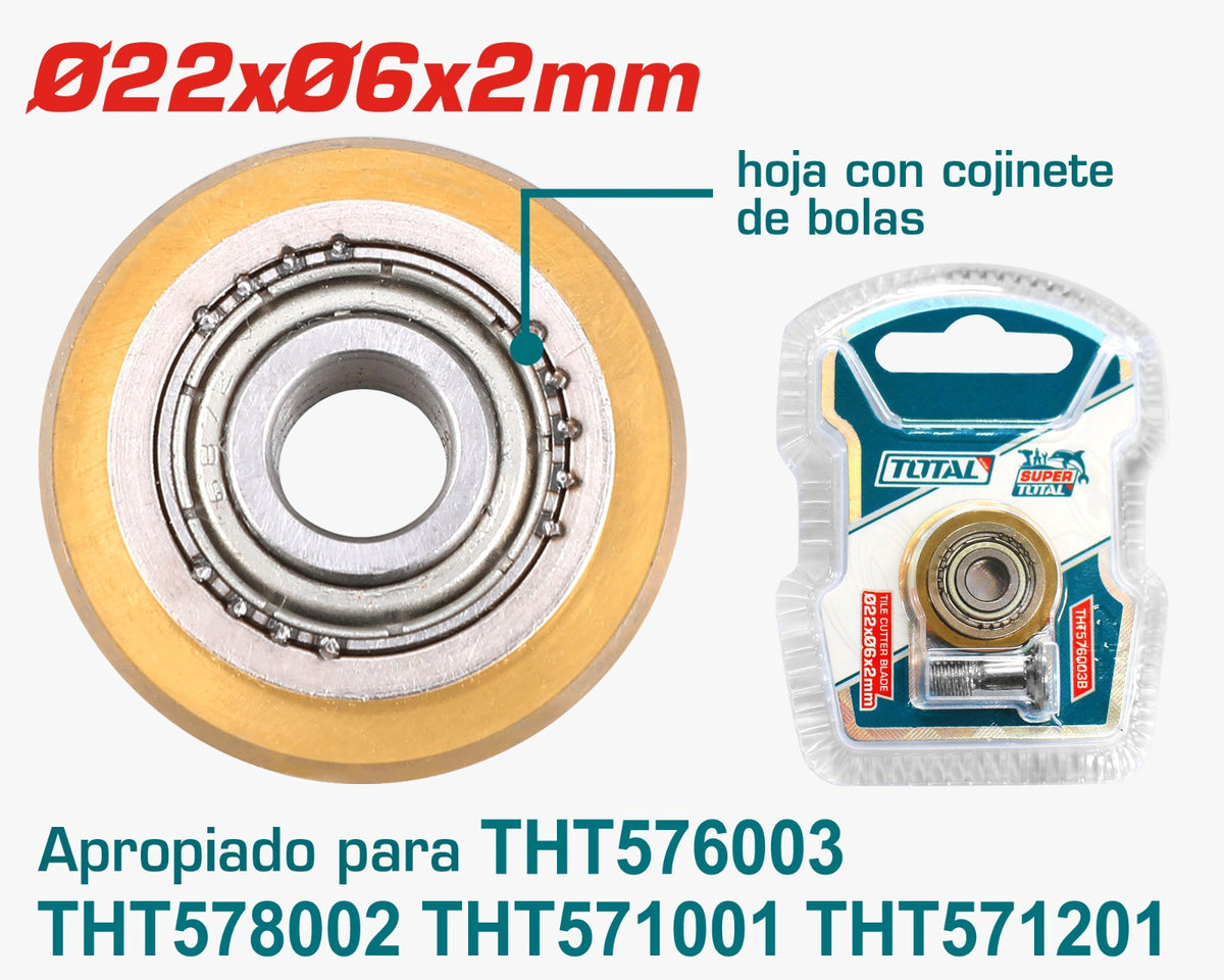 TOTAL Tile Cutter Blade 22X06X2MM THT576003B