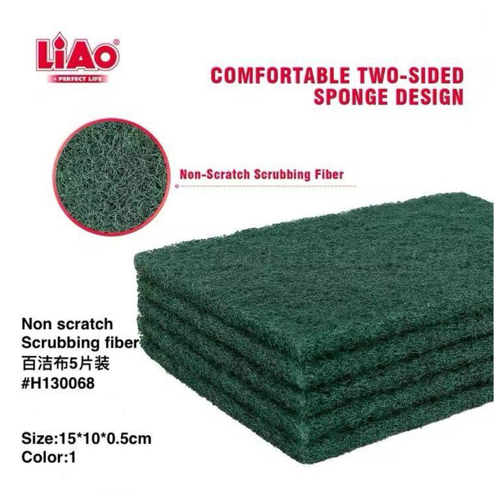 LIAO Scourer Pad Green 5PCS H130068