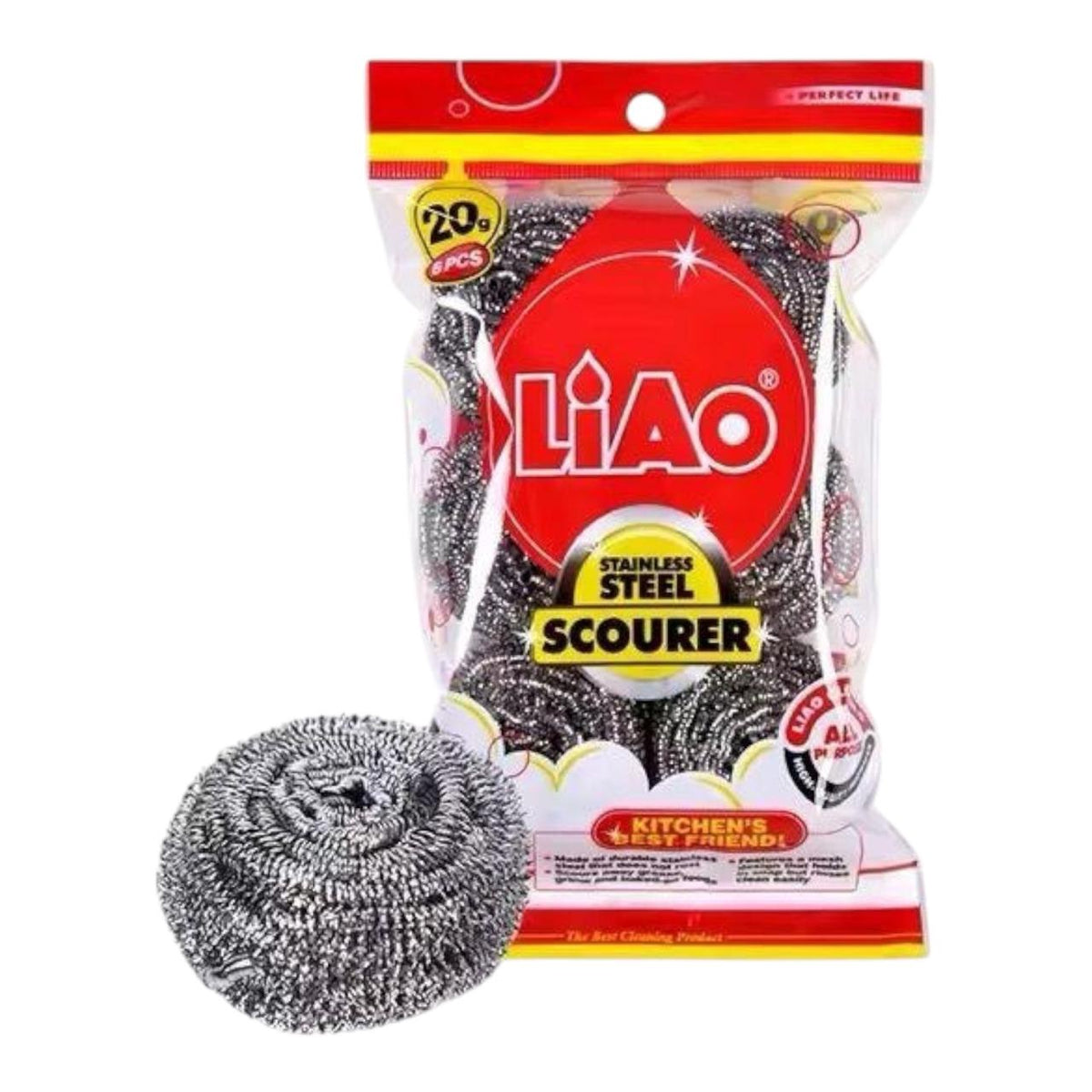 LIAO Scourer Pad Stainless Steel 6PCS H130050