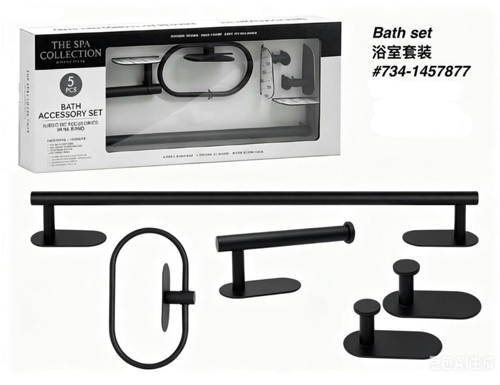 Bathroom Accessories Set 5PCS Matt Black the Spa Collection 734-1457877
