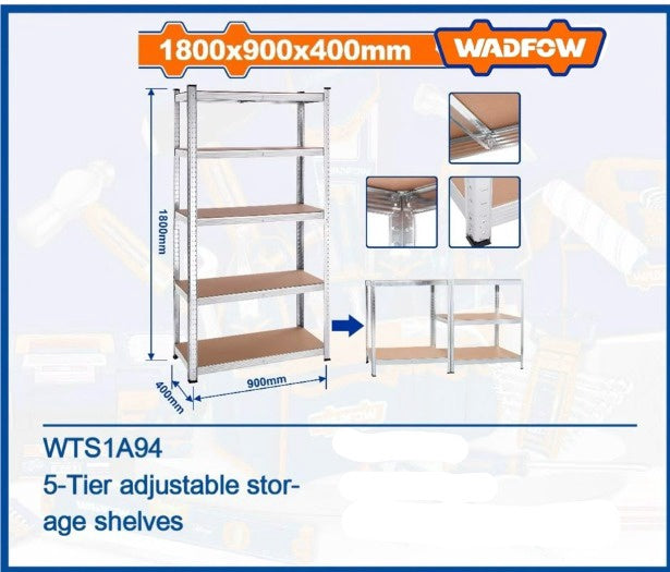WADFOW Storage Shelves 1800X900X400MM WTS1A94 5 Tier