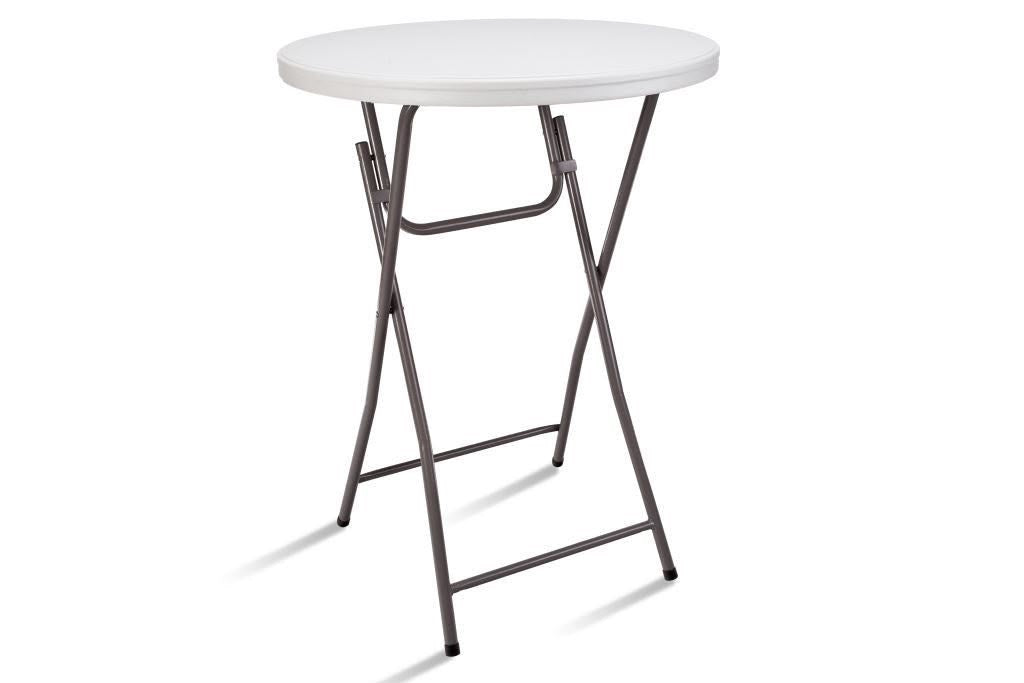 HOMESTAR Table Folding Plastic White Cocktail HS-X81 2.6FT Straight Round 31.5" X 43.5"
